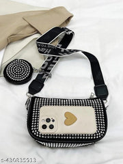 Women's Stylish Crossbody Sling Bag with Combo Coin Pouch Detachable Belt Perfect for Parties Weddings and Events