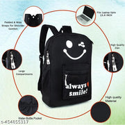 Casual Shoulder Cute Small Smile Printed Daytrip Women Backpack With Zip Pouch