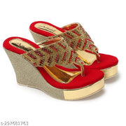 Albela Women's Trendy Partywear & Bridal Wedge Heel Sandal