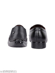 Men's Black Synthetic Leather Slip On Party Formal Shoes - MRJ13