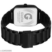 New Designer Black Stylish Square Chain Analog Watch for Mens & Boys