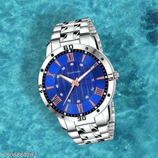 Letest Trendy Luxe Blue  Dial Analog Roman Numeral Watch with Sleek Metallic Strap watch for Men's & Kids