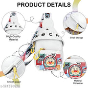 SYGA Celebrity Cartoon Canvas Small Bag Girl Children's Bag Shoulder Messenger Bag Chest Bag(White)