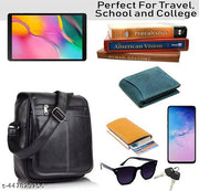 Mens Shoulder Bag Messenger Bag Travel Business Waterproof Crossbody Pack Chest Sling Bag Satchel Side Phone Bag Casual Handbag with Adjustable Strap for Men Working Shopping Daily Use Black