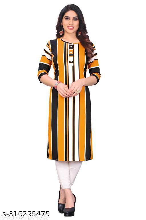 Polyster/Crepe fabric-Women Printed Straight Kurti
