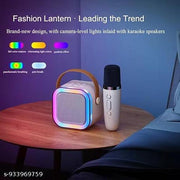 Rechargeable Karaoke Mic with Speaker for Singing | Wireless Mini Portable Bluetooth Speaker with Microphone & LED Lights | Cute Birthday Gift for Kids Musical Toys for Boys, Girls and Adults