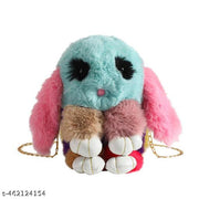 Colorful Plush Mixed Color Crossbody Shoulder Rabbit Bag Cute Girl Imitation Rex Rabbit Fur Messenger Bag Cute Bag For Girls