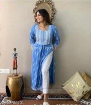 ROZY FABRICS Printed New Kurti for Womens and Girls Rayon