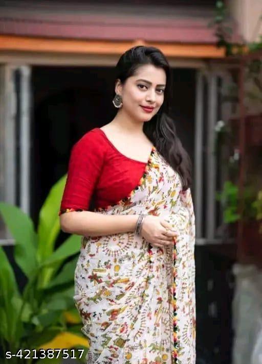 Georgette Printed Saree (With Lace)