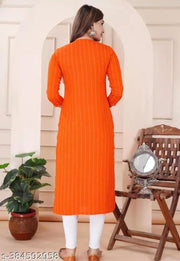Aisha embroidery orange printed kurti