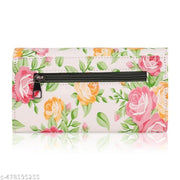 3 ZIPPER card holder with zipper and premium PU leather clutch hand purse for women