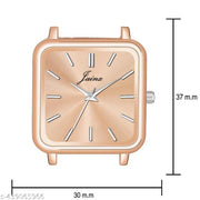 Jainx JW8605 Square Rose Gold Mesh Chain Analog Wrist Watch for Women