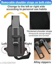 Sling Side Bag For Men | Anti-Theft Smart Waterproof Crossbody Chest Bag for Travel | Messenger Bags Casual Shoulder Bag for Men and Women (ALLBLACK)