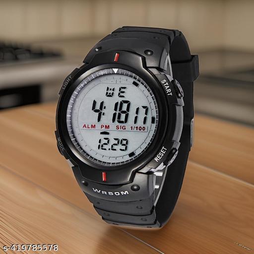 Sports Multifunctional Alarm Digital Watch - For Men & Women New Black Digital Unisex Watch For Kids - Boys And Girls Stylish Back Light Digital Watch - For Men Digital Watch - For Boys & Girls digital watch Green light Display Chronograph, Alarm watches