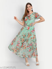 FLORAL PRINTED GOWN