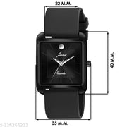 Jainx Square Shape Black Silicone Strap Analog Wrist Watch for Men - JM7168