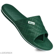 Paragon Ultra-Stylish Ultra-Comfortable Green Casual Slides for Men