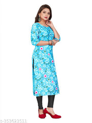 Women Delta Fabric Printed Straight Kurti, Size -S, M, L, XL, XXL, 2XL, XXXL, 3XL, 4XL, 5XL ( New Arrival New Design Fashionable Kurti )