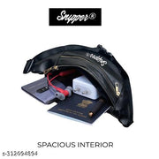 Snipper Waist Bag for Men Fanny Pack for Women Fanny Pack for Men Waist Bag for Women Chest Bag for Women Waist Pouch for Men Waist Bag for Boys Waist Bags for Girls Fanny Bag – Black with golden chains