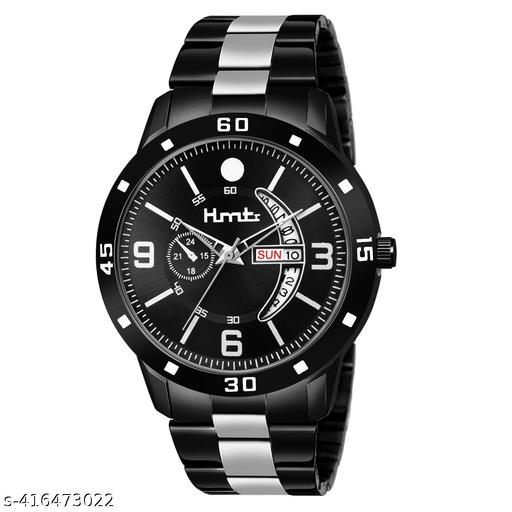 HMTR TWO SHADE CHAIN WITH DAY AND DATE WORKING ANALOG WATCH FOR MEN AND BOYS