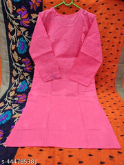 Latest Chikan Women's Cotton Embroidery Kurtis.