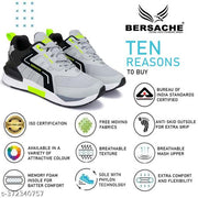 Bersache Lightweight Casual Sneaker Loafer Walking Shoes For Men (Grey)