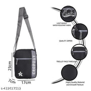 Nylon Black Sling Bag Cross Body Bag For Travel Office Business Messenger one Side Shoulder Bag for Men and Women
