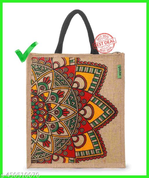 Golzia Jute Handbag is perfect for school, college, shopping and a lunch bag for the office