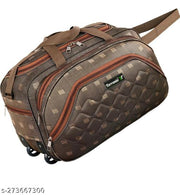 40 L Strolley Duffel Bag - STYLISH DUFFEL IN BEST QUALITY FABRIC TRAVELLING TWO WHEEL BAG 22 INCH - BROWN - Regular Capacity