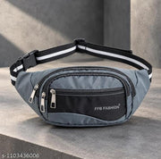 FFB FASHION Unisex Waist Bag | Multi-Pocket Travel Pouch with Adjustable Strap | Stylish Sling Bag |Walking & Daily Use.unisex waist bag, quilted bag, mobile pouch, travel pouch.
