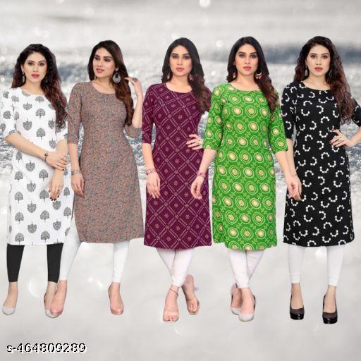 Polyster/Crepe fabric-Aishani Pretty Kurtis