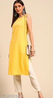 Indian Yellow Sleeveless Kurta