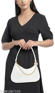 women fashion croco shoulder bags zip pocket canvas handbag bags for women(WHITE )
