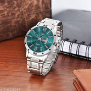 LIMESTONE  Day and Date Functioning Olive Green Dial Metal Strap Quartz Water Resistant Analog Watch - For Men LS3225