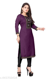 Designer Kurti New Collection Cotton Blend Stylish New Trendy , Women Kurti , Kashmiri Pheran, Cotton Kurti,Embroidered Pattern Casual Kurta for Girls & Women