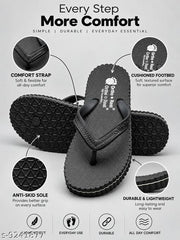 Ortho + Rest Extra Soft Unisex's Slipper| Orthopedic & Diabetic Chappal| Hawaii Slipper|  Doctor's Ortho Flip -Flop for Daily Uses  (Black)
