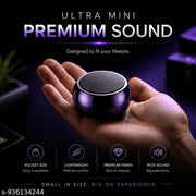 Wireless Bluetooth Speaker Mini Size with Metal Electroplated Design | Portable Bluetooth Mini Speaker with 4D Stereo Sound, Type-C Charging & Long Battery Life for Home & Travel