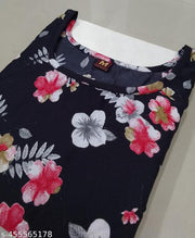 Women Ethnic Wear Women Crepe Fabric Printed Straight Kurti, Size -S, M, L, XL, XXL, 2XL, XXXL, 3XL, 4XL, 5XL ( New Arrival New Design Fashionable Kurti )