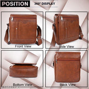 Stylish Travel Office PU Synthetic Leather Men's Sling Bag