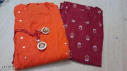 Women Orange Ethnic Jacket Shrug and Kurta Set Rayon
