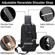 AU Fashion Anti Theft Backpack for Women, Sling Bag For Men CrossBody Backpack For Men Women, Anti-Theft Chest Bag With USB Charging Port, Waterproof Small Backpack for Outdoor Work Hiking