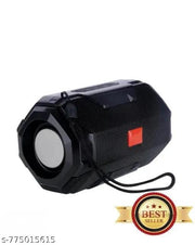 H&T Portable Bluetooth Speaker with Emergency Flashlight Torch – Black Rugged Design, Wireless Charging Compatible, Ideal for Outdoor & Home Use