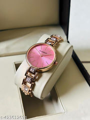 Watch for Women,Watch for Girl ,Waterproof Women Wrist Watches Pink Dial diamond Studded watch Formal,Casual,Festive,Partywear,Wedding,Western Party