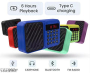 Premium Dual Speaker Portable Digital FM Radio & MP3 Player | Rechargeable Pocket Speaker with LED Display, USB, SD Card Slot & Numeric Keypad