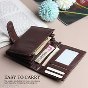 SAMTROH Envelope Closer Vegan Leather Wallet for Women I 3 Compartments I 2 Card Slots & Zipper Pocket I 1 Id Card Slots & Secret Compartment