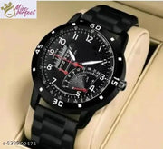 Miss perfect Cu Meter Dial Bumpper Pu Black Belt Men and Boy Watch