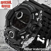 Kids-Boys Black Rubber Casual Sports Watches