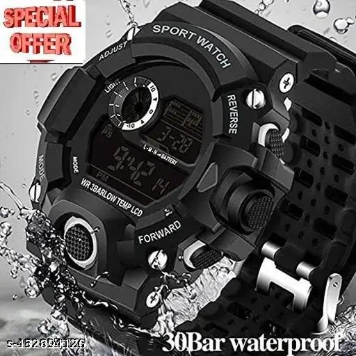 Kids-Boys Black Rubber Casual Sports Watches
