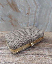 FANCY PARTYWEAR BOX CLUTCH WITH HANDLE SHIMMER SHINING BRIDAL CLUTCH