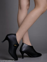 Shoetopia Pointed Toe Black Pumps For Women & Girls